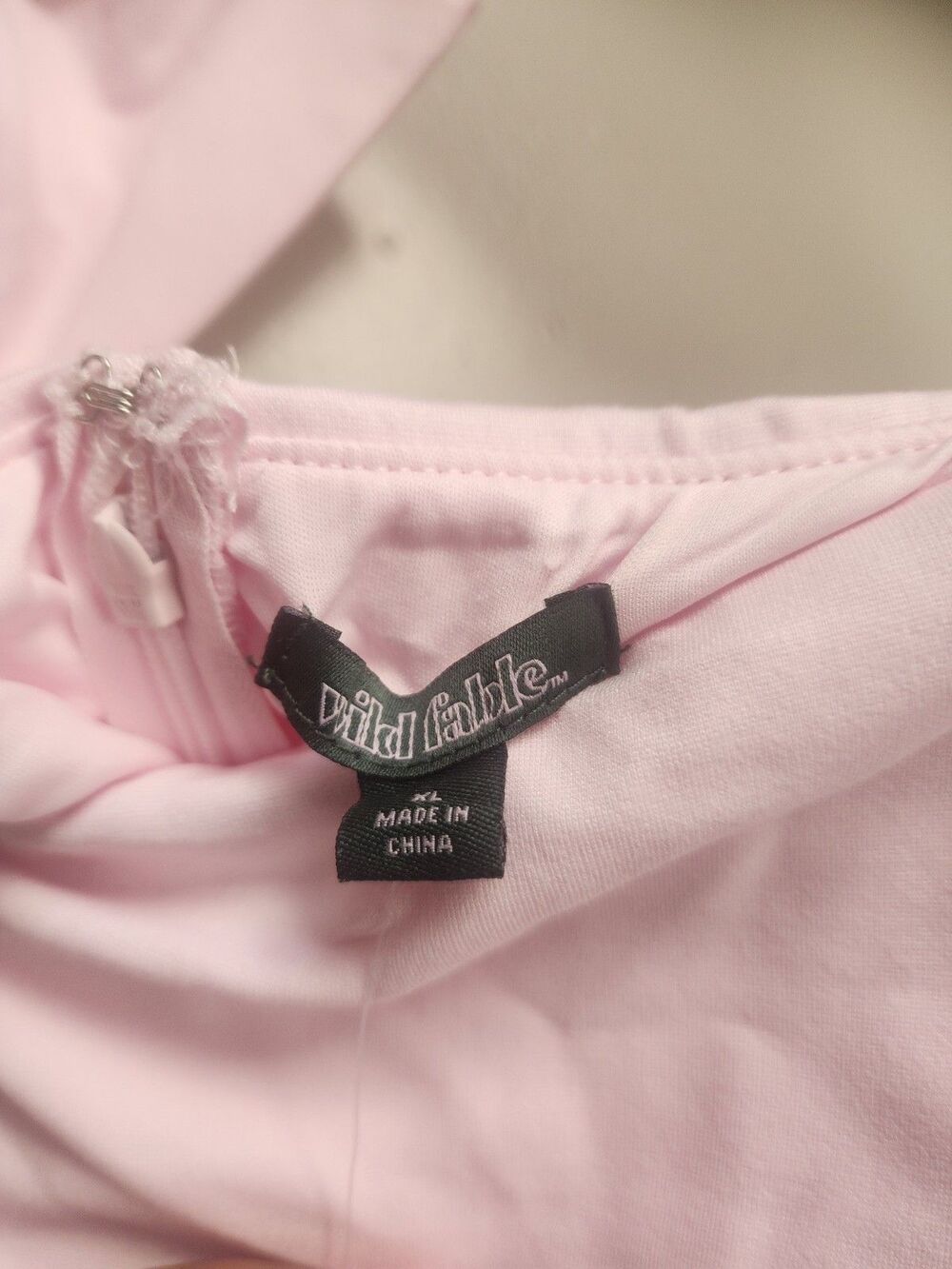 Women’s Wild Fable Off The Shoulder Bows Pink Mini Dress XL Retail $35 - Picture 5 of 6